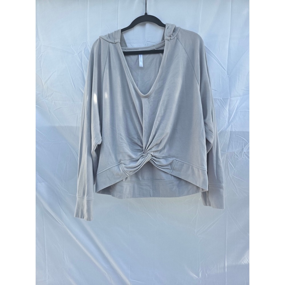 Fabletics Womens XL Gray Twist Front V-Neck Hoodie
